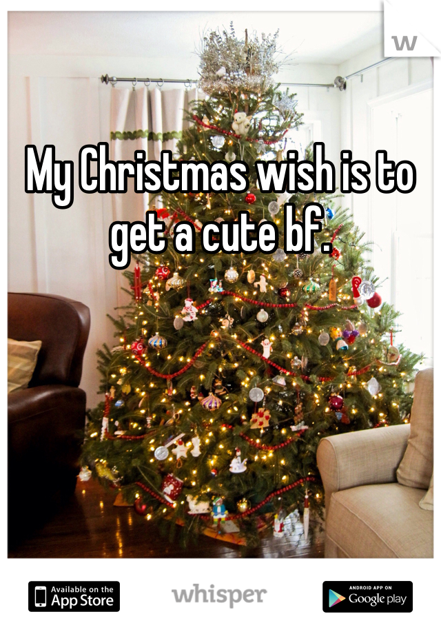 My Christmas wish is to get a cute bf. 