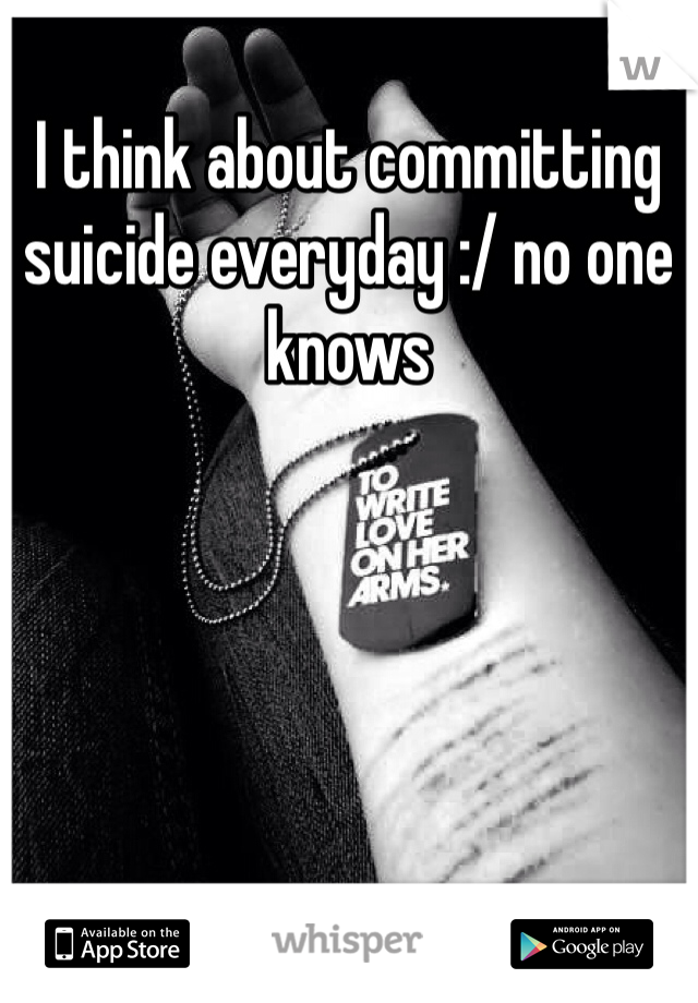 I think about committing suicide everyday :/ no one knows 