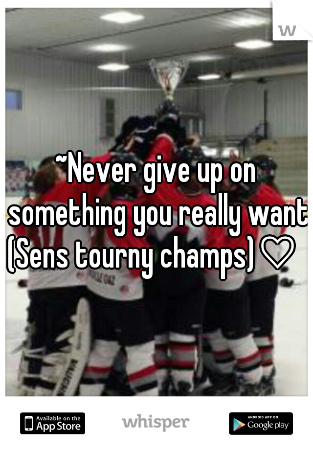 ~Never give up on something you really want~


 (Sens tourny champs)♡   