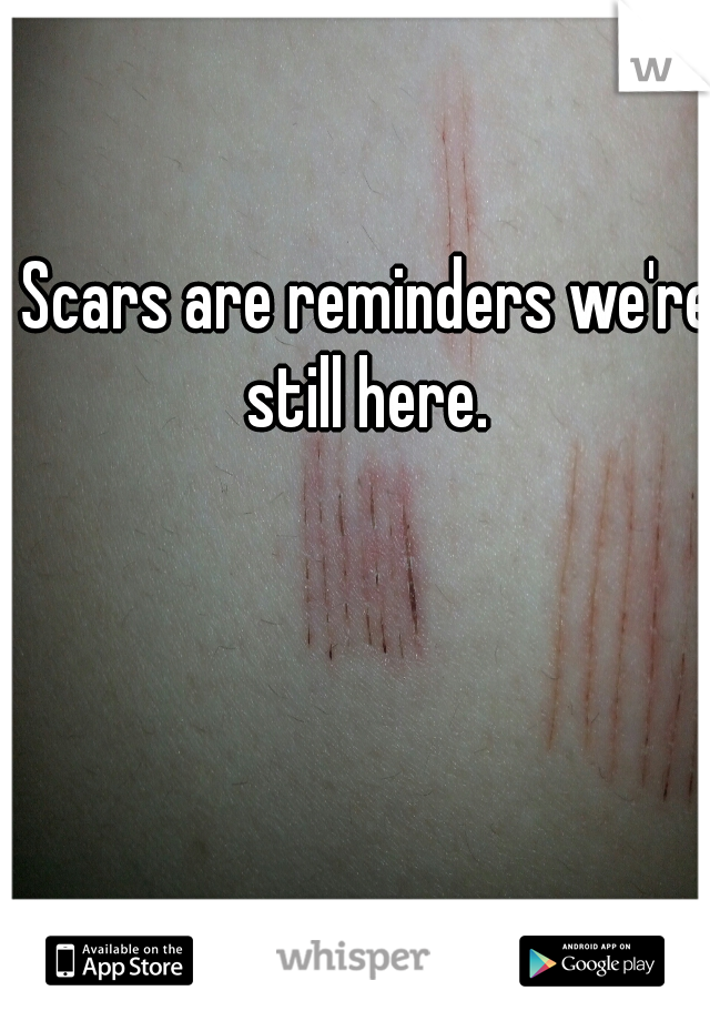 Scars are reminders we're still here. 