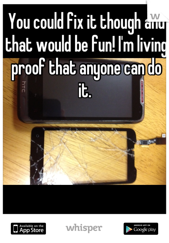You could fix it though and that would be fun! I'm living proof that anyone can do it. 