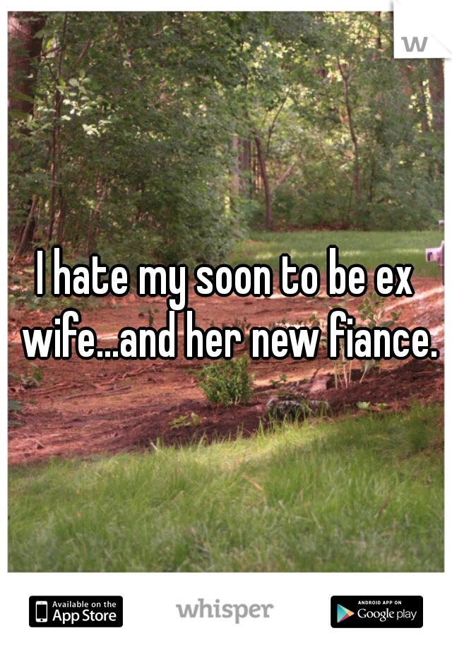 I hate my soon to be ex wife...and her new fiance.