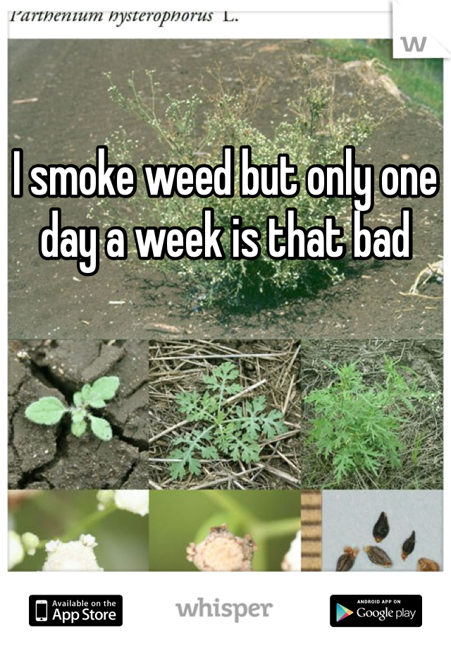 I smoke weed but only one day a week is that bad 