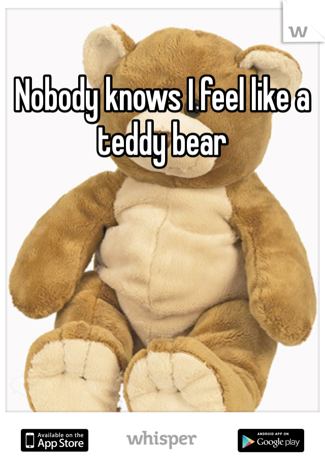 Nobody knows I feel like a teddy bear 
