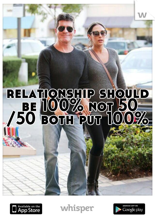 relationship should be 100% not 50 /50 both put 100% 