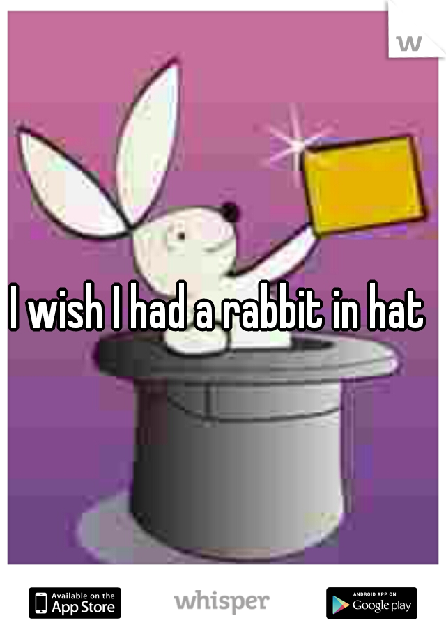 I wish I had a rabbit in hat 