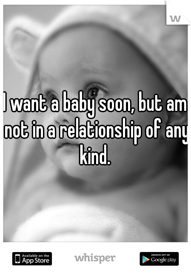 I want a baby soon, but am not in a relationship of any kind. 