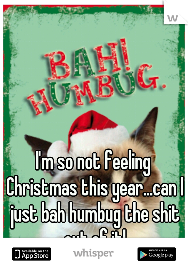 I'm so not feeling Christmas this year...can I just bah humbug the shit out of it!