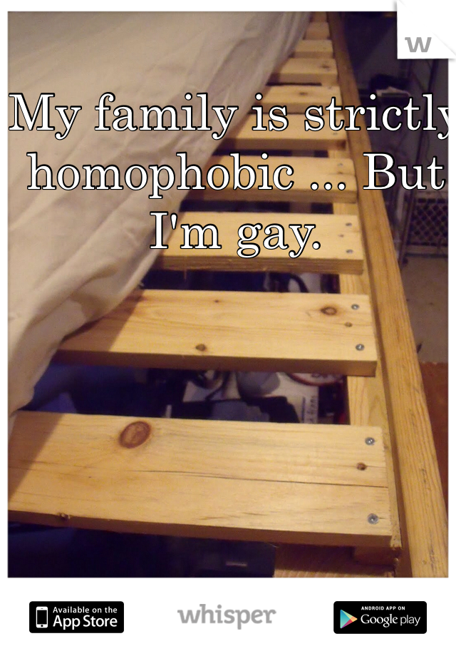 My family is strictly homophobic ... But I'm gay.