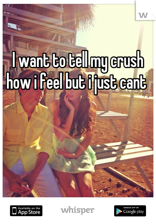 I want to tell my crush how i feel but i just cant 
