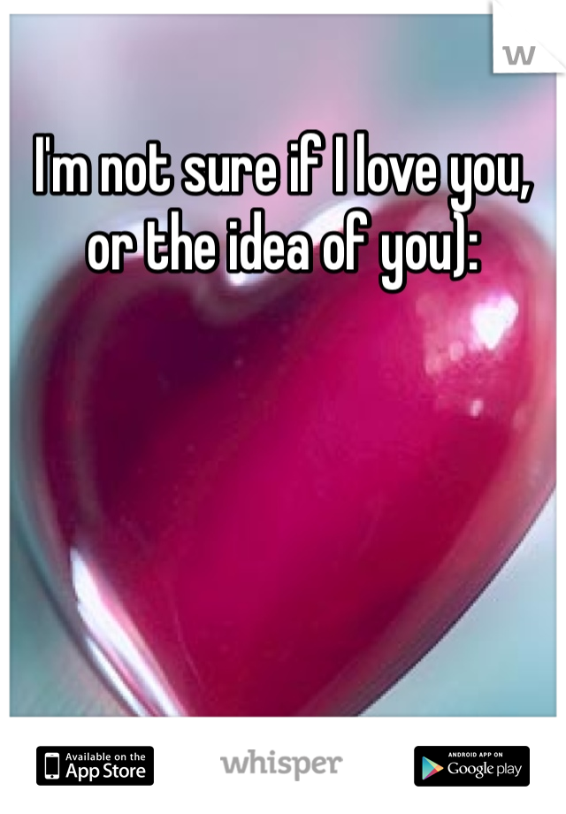 I'm not sure if I love you, or the idea of you): 