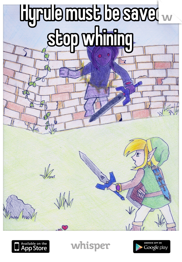 Hyrule must be saved stop whining 