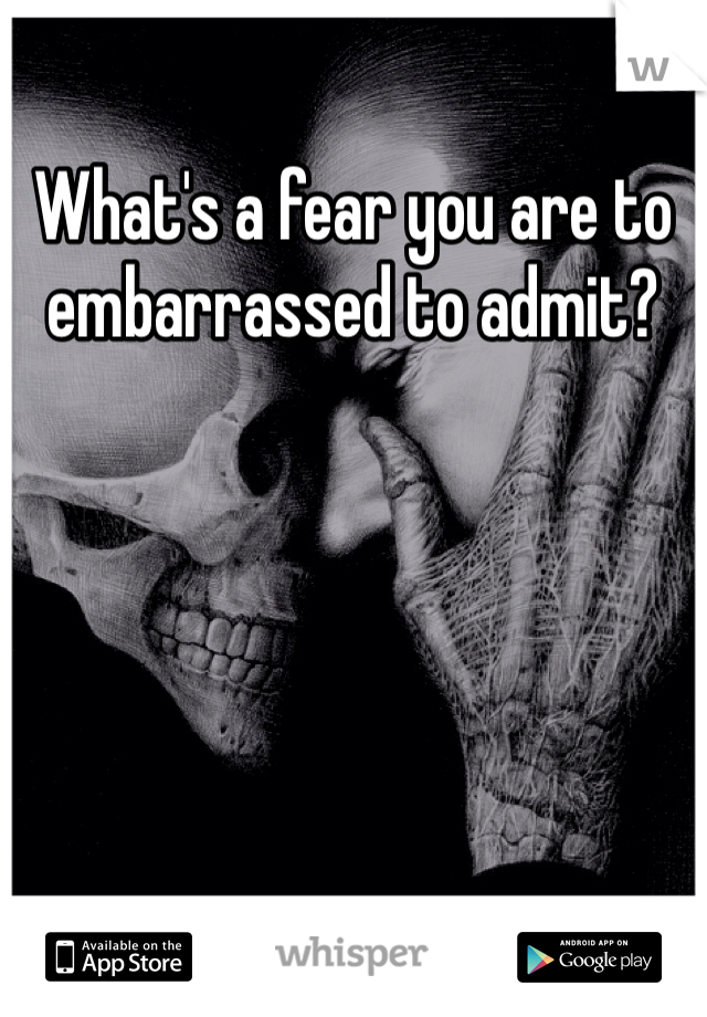 What's a fear you are to embarrassed to admit? 