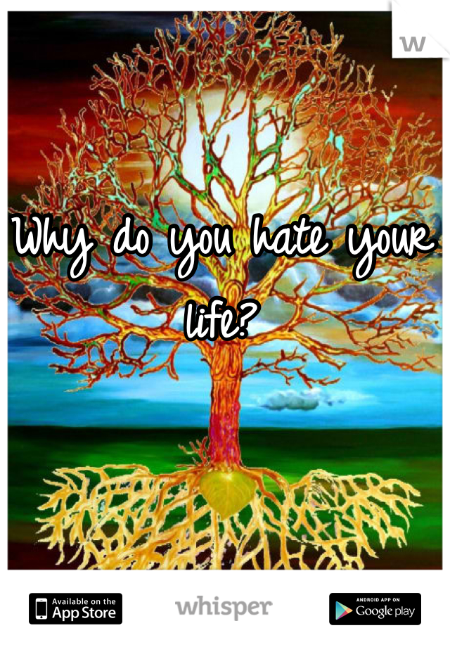 Why do you hate your life?