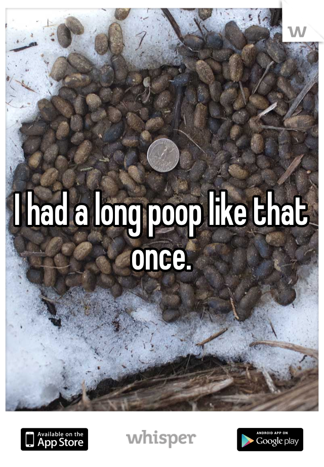 I had a long poop like that once. 