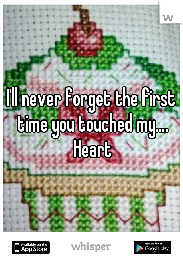 I'll never forget the first time you touched my.... Heart
