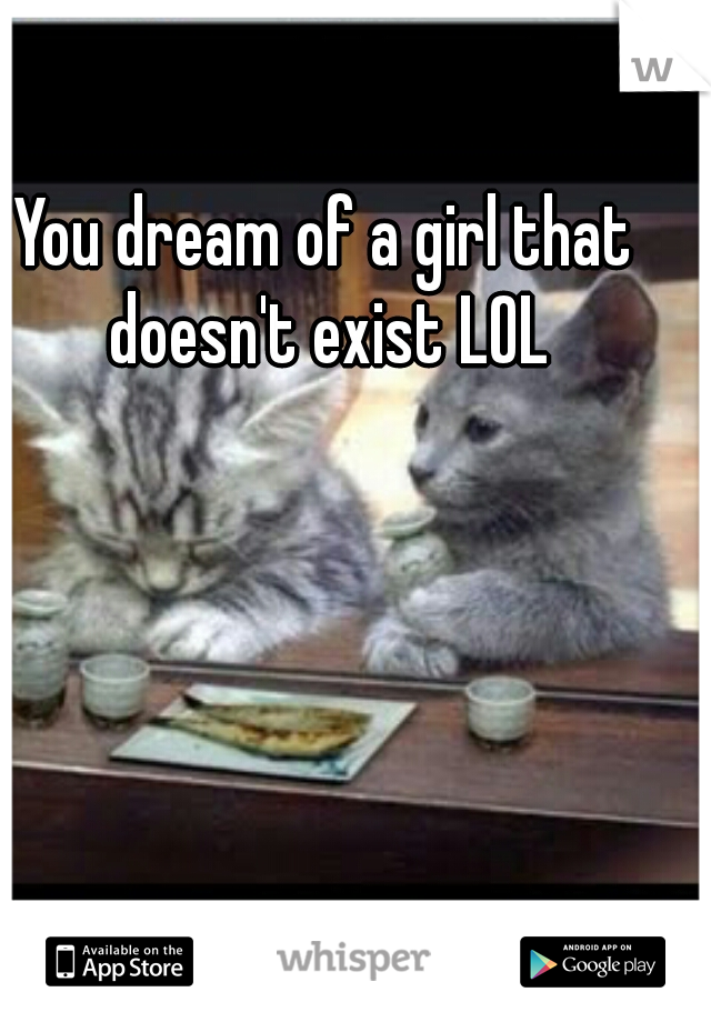 You dream of a girl that doesn't exist LOL
