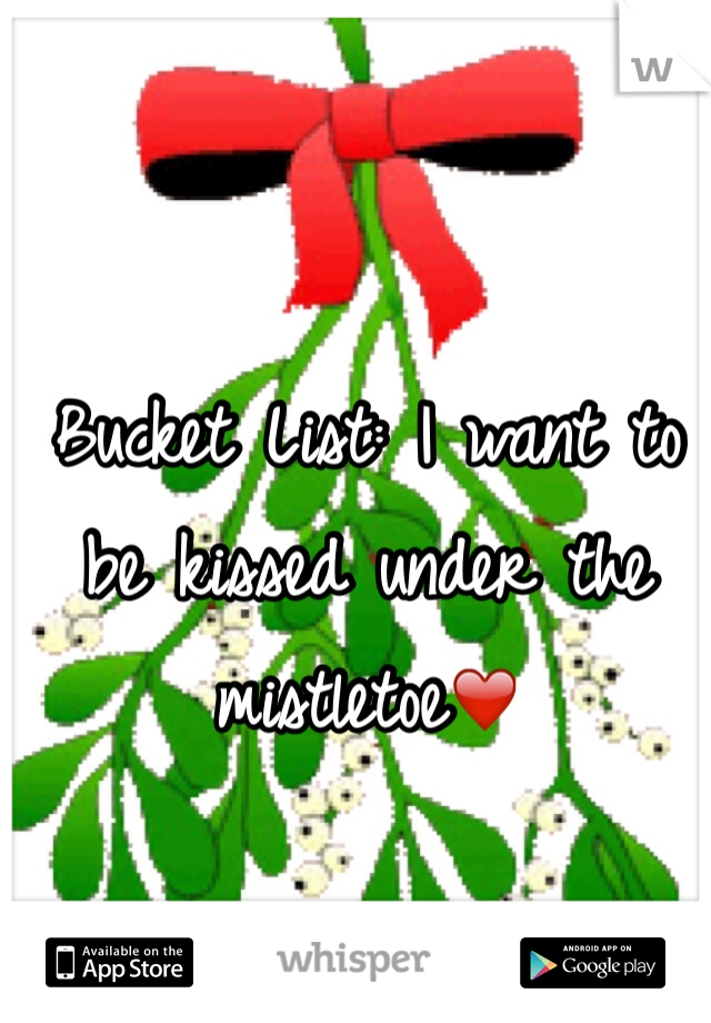 Bucket List: I want to be kissed under the mistletoe❤️