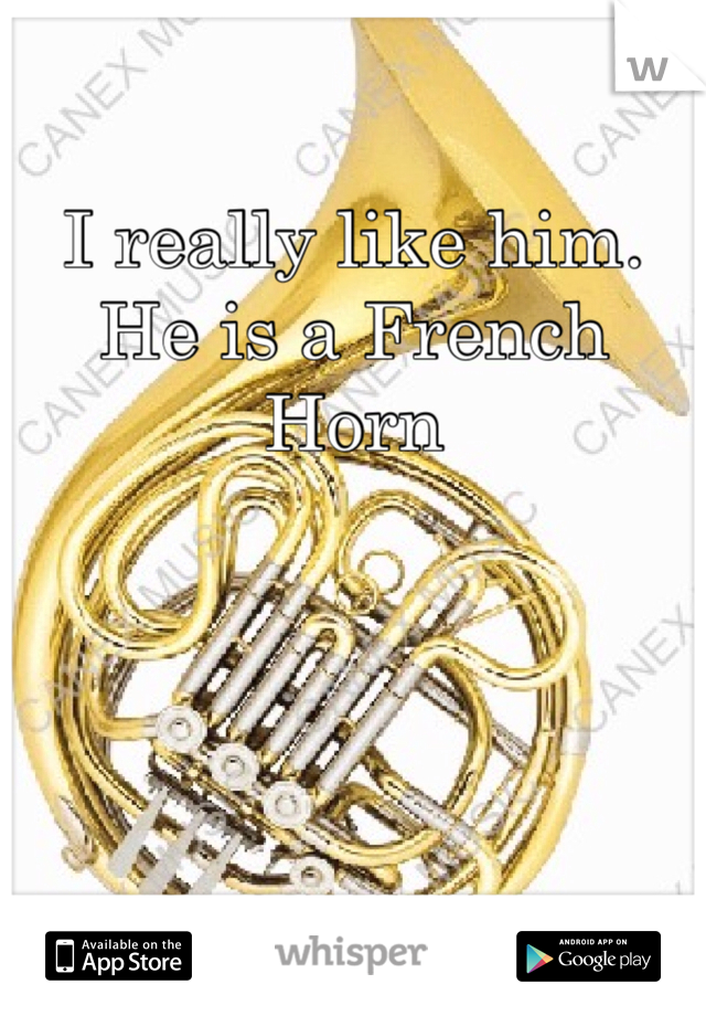 I really like him. He is a French Horn
