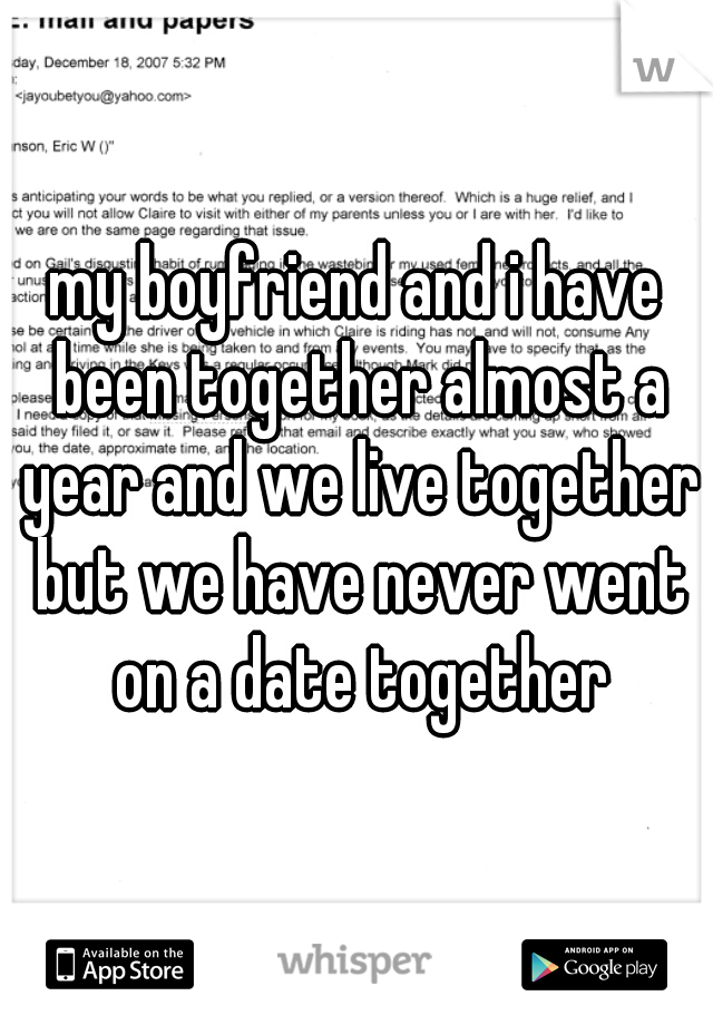 my boyfriend and i have been together almost a year and we live together but we have never went on a date together