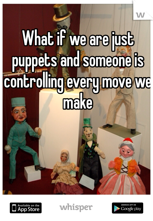 What if we are just puppets and someone is controlling every move we make 