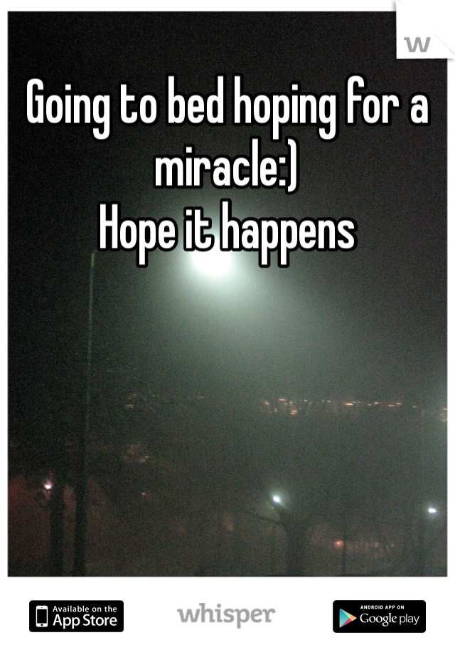 Going to bed hoping for a miracle:)
Hope it happens 