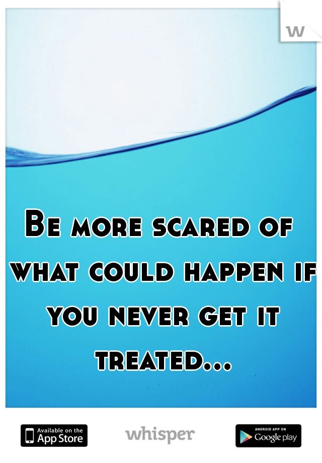 Be more scared of what could happen if you never get it treated…