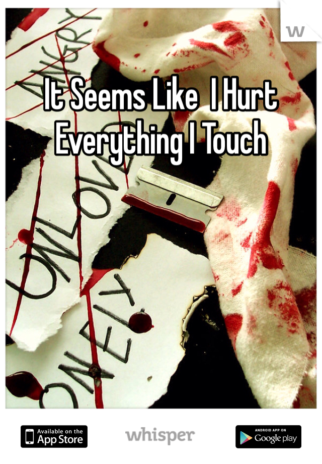 It Seems Like  I Hurt Everything I Touch 
