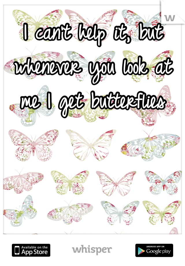 I can't help it, but whenever you look at me I get butterflies