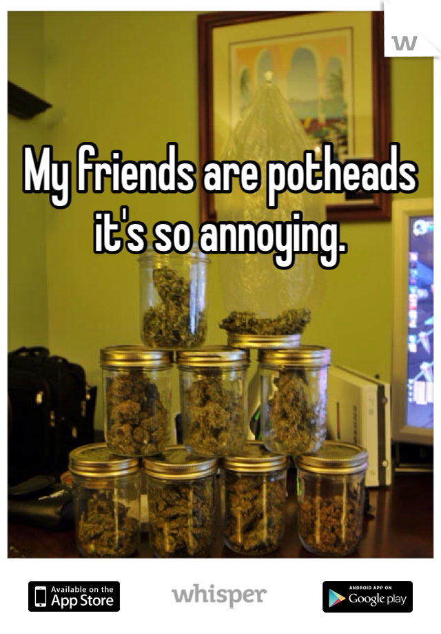 My friends are potheads it's so annoying. 
