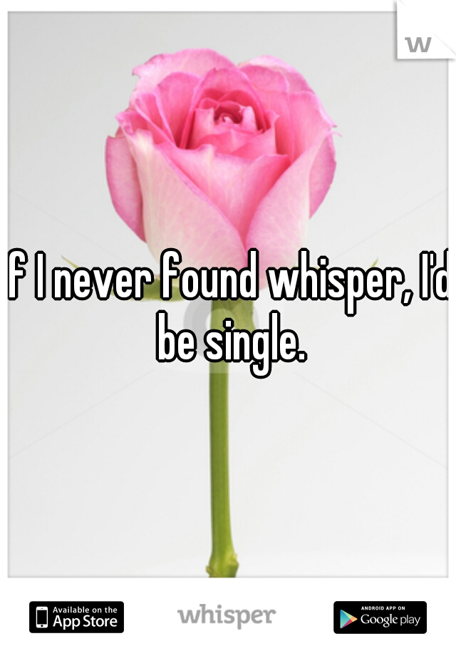 If I never found whisper, I'd be single.