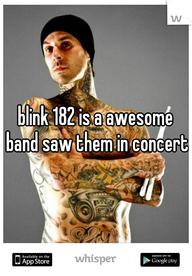 blink 182 is a awesome band saw them in concert