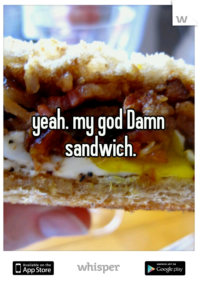 yeah. my god Damn sandwich.