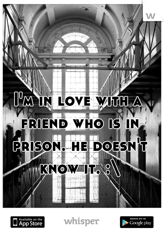I'm in love with a friend who is in prison. he doesn't know it. :\