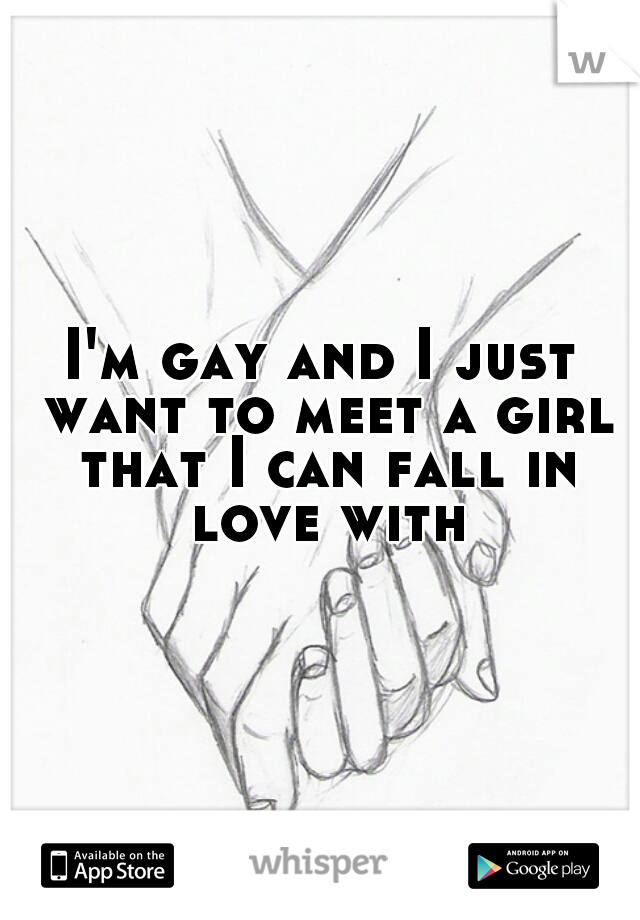 I'm gay and I just want to meet a girl that I can fall in love with