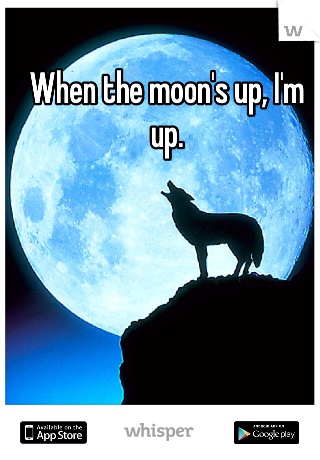 When the moon's up, I'm up.