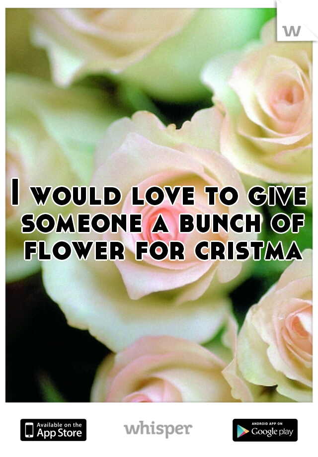 I would love to give someone a bunch of flower for cristmas