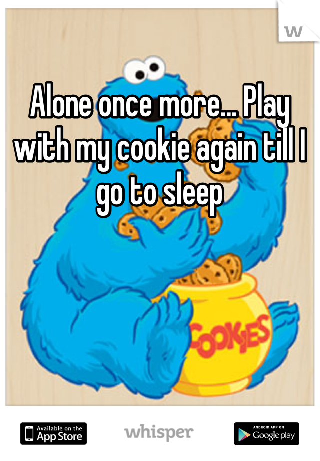Alone once more... Play with my cookie again till I go to sleep 