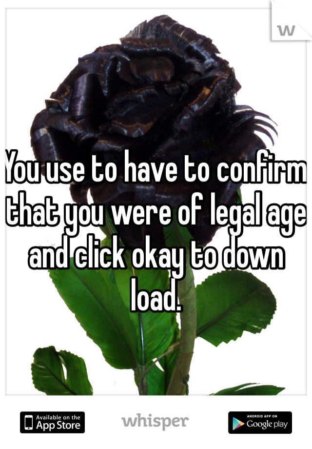 You use to have to confirm that you were of legal age and click okay to down load. 