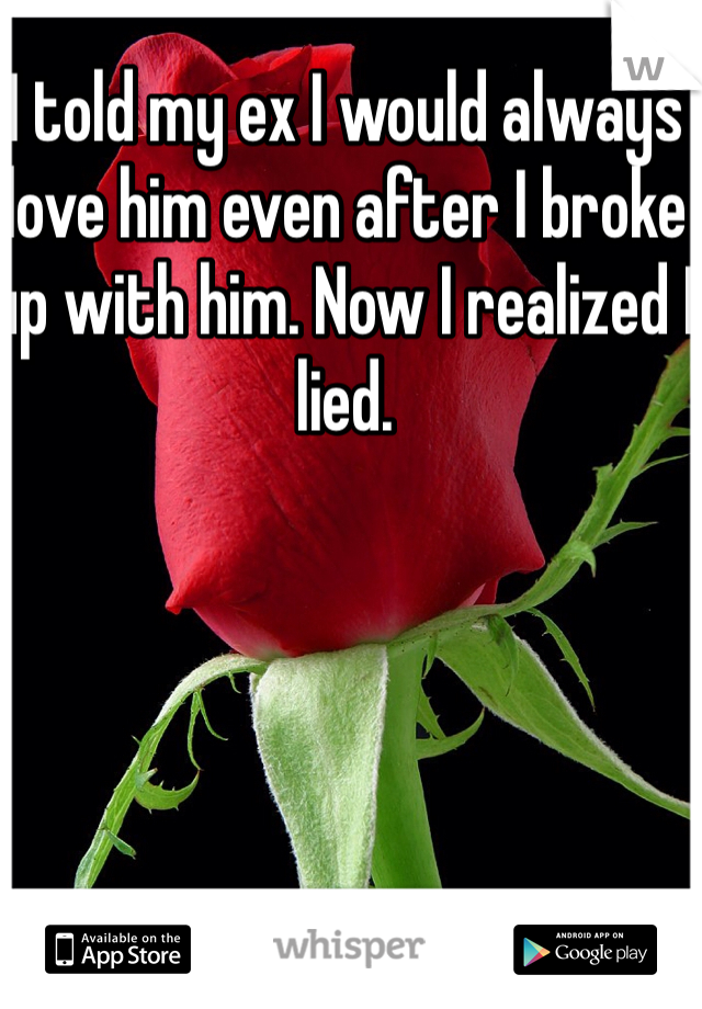 I told my ex I would always love him even after I broke up with him. Now I realized I lied. 