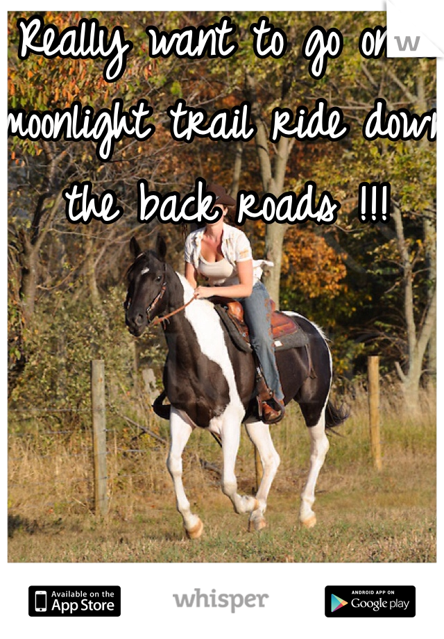 Really want to go on a moonlight trail ride down the back roads !!!