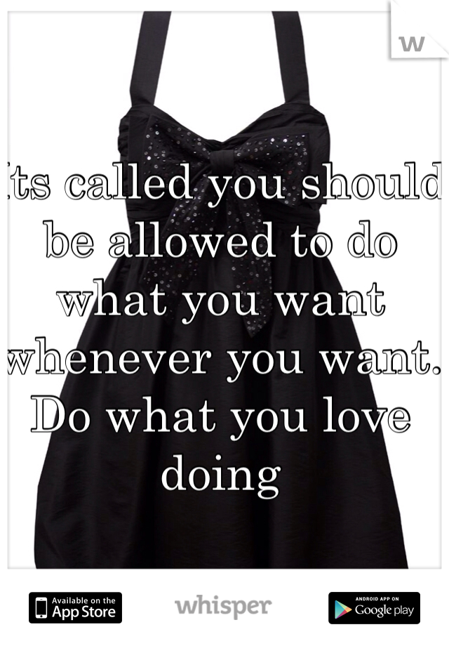 Its called you should be allowed to do what you want whenever you want. Do what you love doing