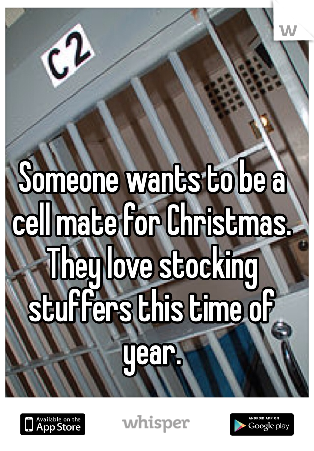 Someone wants to be a cell mate for Christmas. 
They love stocking stuffers this time of year. 