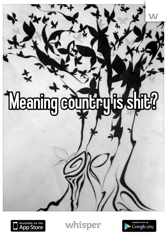 Meaning country is shit?