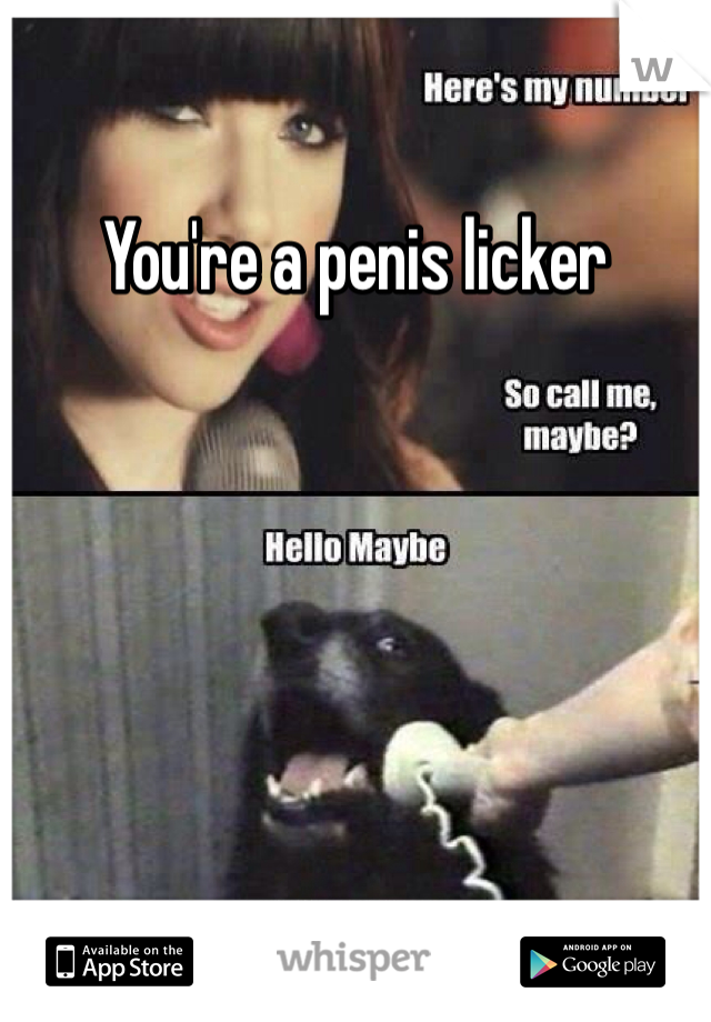 You're a penis licker