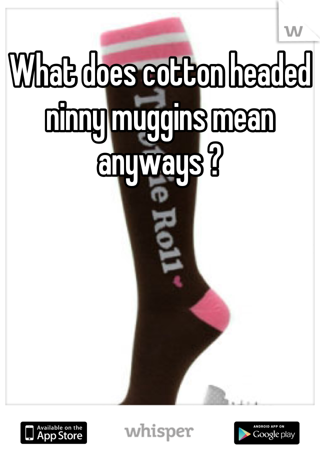 What does cotton headed ninny muggins mean anyways ?