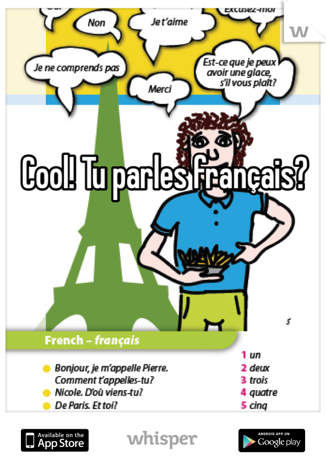 Cool! Tu parles français?