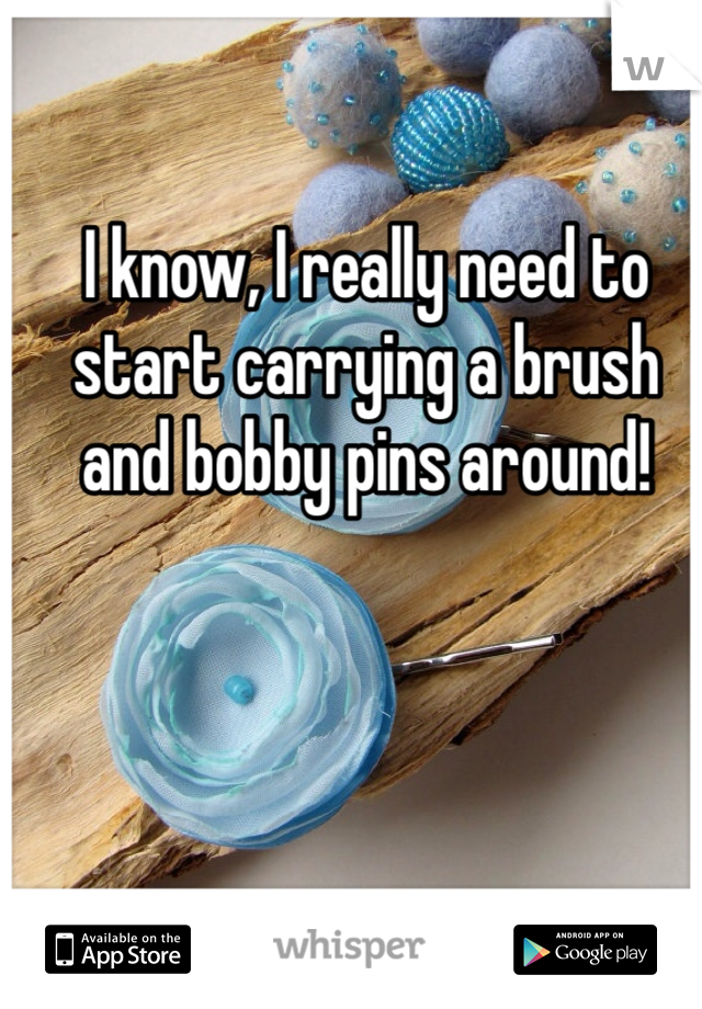 I know, I really need to start carrying a brush and bobby pins around!
