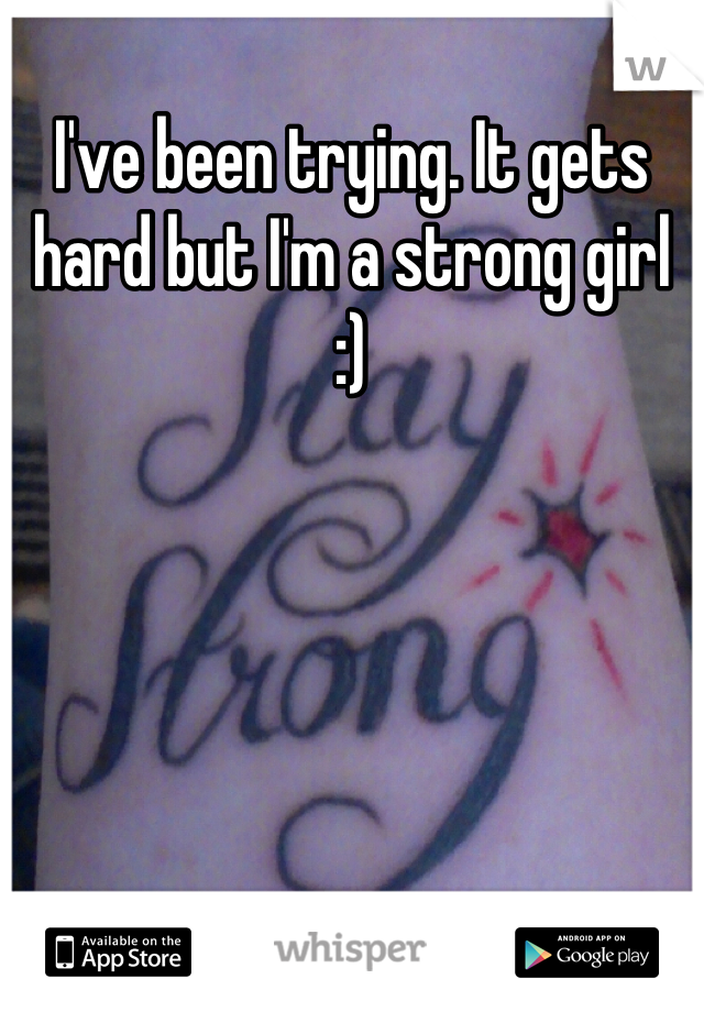I've been trying. It gets hard but I'm a strong girl :)