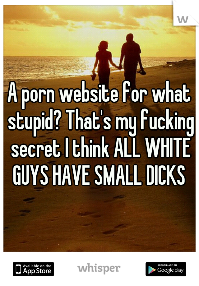 A porn website for what stupid? That's my fucking secret I think ALL WHITE GUYS HAVE SMALL DICKS 